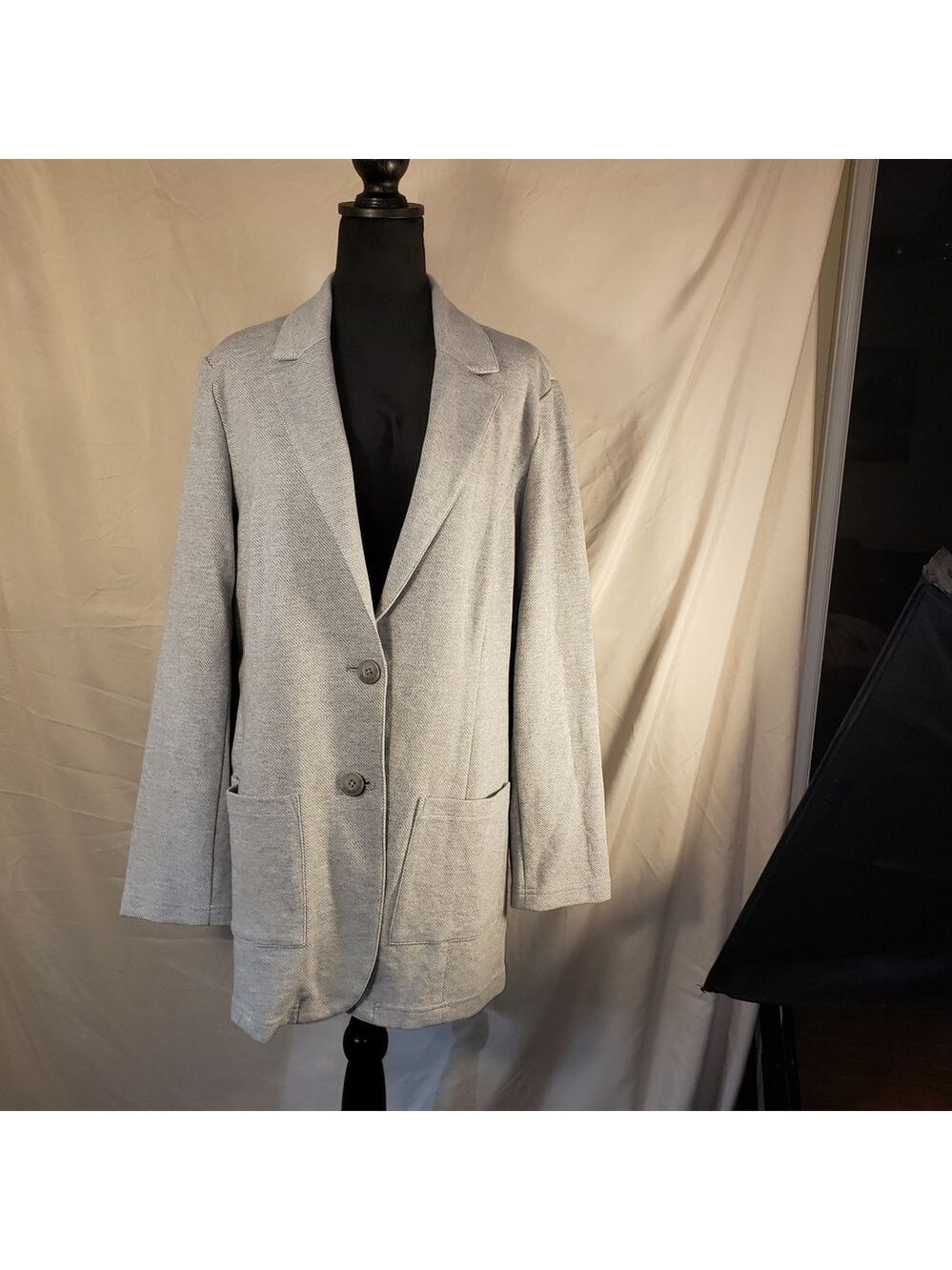 Coldwater Creek Light Gray Knit Jacket - XL